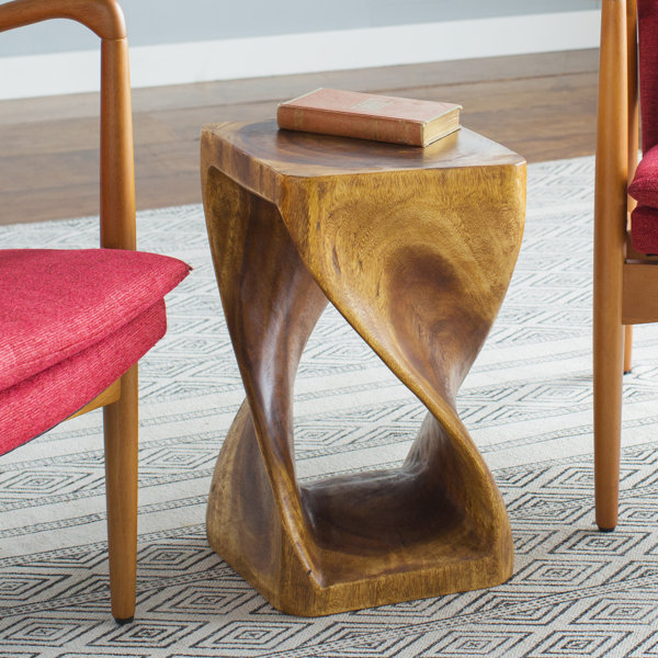 Leilla solid wood abstract end table discount